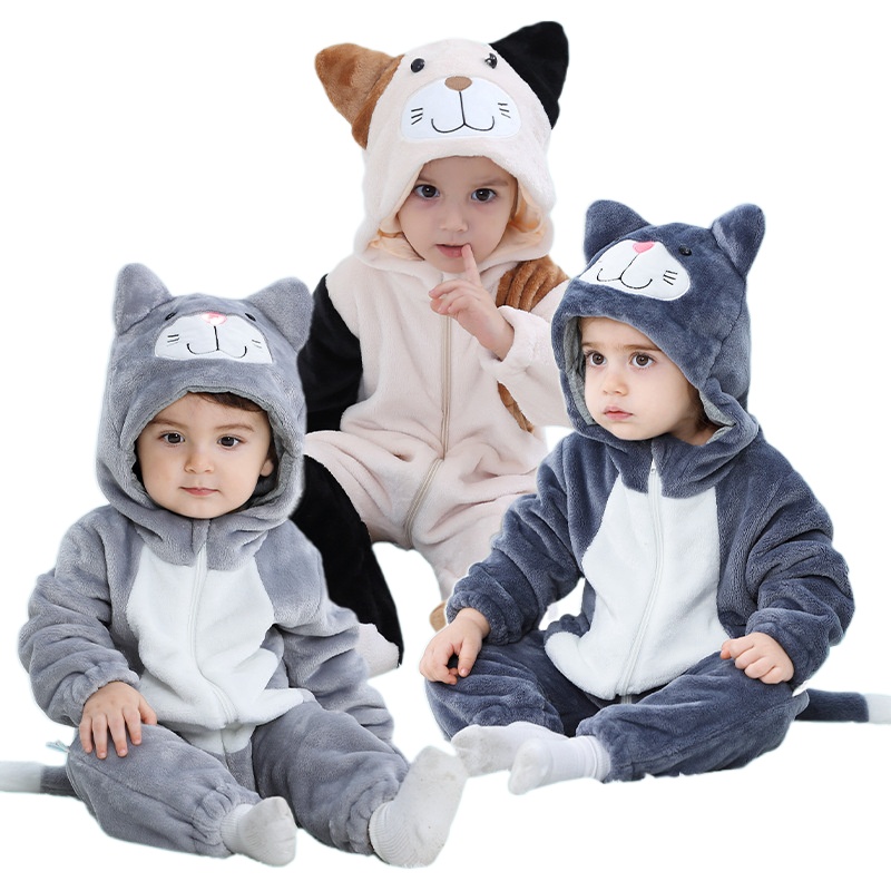 Baby Clothing Zip - Fantasia de Gato Adorável para Bebês,