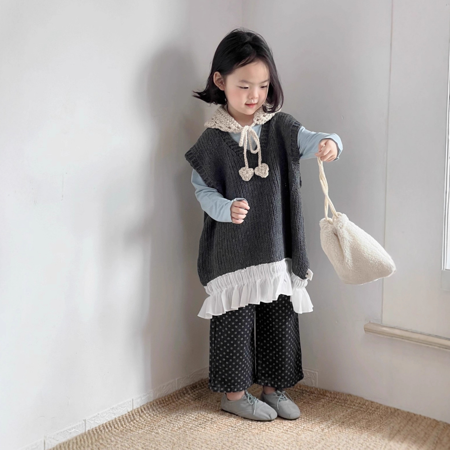 Baby X Clothing - Menina colete 2025 outono novas roupas