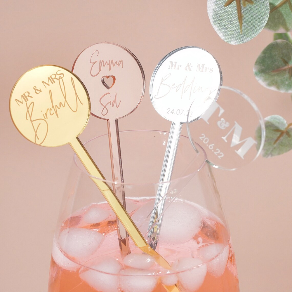 Baby Clothing Tags - Bebidas acrílicas personalizadas Stir Sticks, Bar