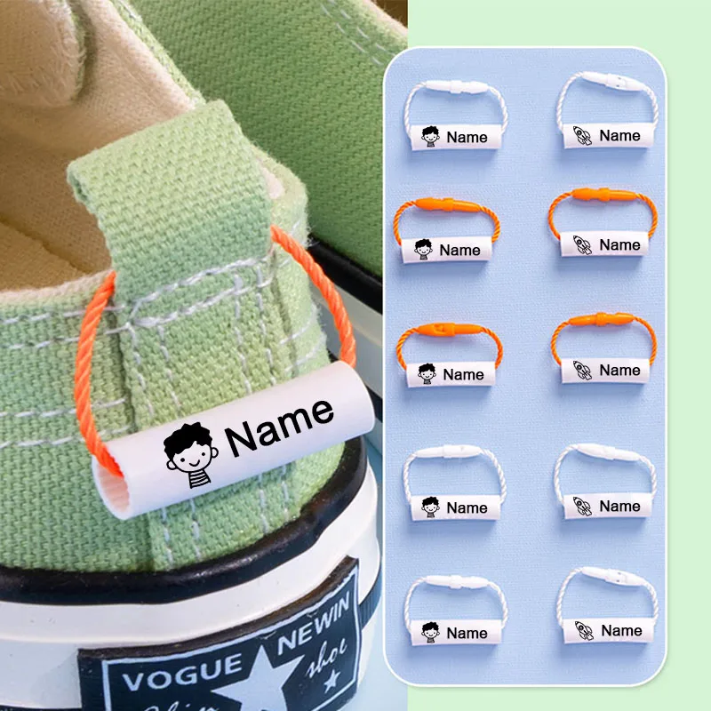 Baby Clothing Tags - Anel com nome personalizado, pingente de