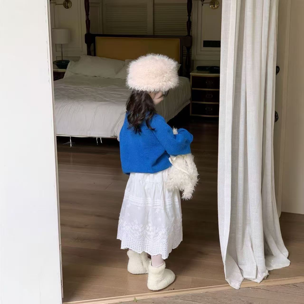 Baby Clothing Jumpers - Suéter de Tricô Azul Solto para