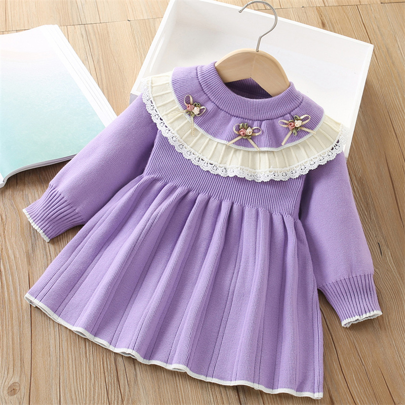 Bebê meninas vestido de malha  - Baby Clothing Jumpers avaliação e preço